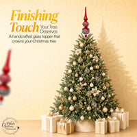 Finial Glass Christmas Vintage Tree Topper, Red Swirl 12 in - image 6