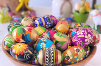 Polish Easter Handpainted Wooden Eggs (Pisanki) Decorative Eggs for Easter - Set of 6 Larg - image 2