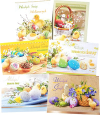 Polish Easter Greeting Cards with Glitter (Secular)
