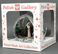 Christmas Ornament, Nativity Scene, Glass Ball 5-inch (Cottage Silver, 120mm) - image 8