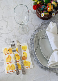 Easter Napkins Paper Disposable Decorative Decoupage Yellow Chicks 13 in - image 3