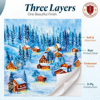 Christmas Napkins Paper Disposable Decorative Decoupage Snowy Village 13 in - image 5