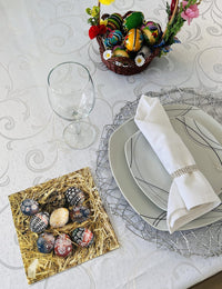 Easter Napkins Paper Disposable Decorative Decoupage Eggs on Straw 13 in - image 2