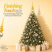 Finial Glass Christmas Vintage Tree Topper, Gold Wave 15 in - image 6