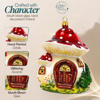 Mushroom Glass Christmas Ornaments Balls Hand Blown House 4.75 in - image 4