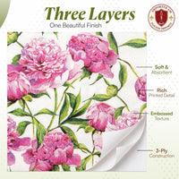 Floral Napkins Paper Disposable Decorative Decoupage Pink Peony Flowers - image 6