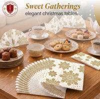 Christmas Napkins Paper Disposable Decorative Decoupage Gold 13 in - image 9