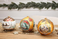 Hand Blown Glass Ball Christmas Ornament, 6 in, Blast Poinsettia - image 2
