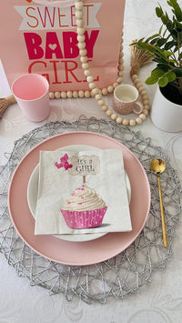 Baby Shower Napkins Paper Disposable Decorative Decoupage It's a Girl 13 in - image 5