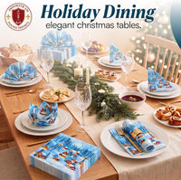 Christmas Napkins Paper Disposable Decorative Decoupage Snowy Village 13 in - image 6