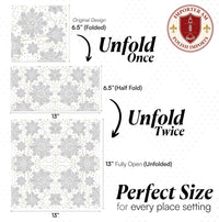 Christmas Napkins Paper Disposable Decorative Decoupage Silver Snowflakes - image 2