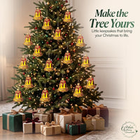 Mini Glass Christmas Ornaments Ball Hand Blown, Gold Jingle Bell 2 in - image 3