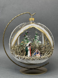 Christmas Ornament, Nativity Scene, Glass Ball 6-inch (Cathedral Window Gold, 150mm) - image 5