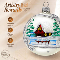 Set of 6 Silver Matte Glass Balls Decorative Christmas Ornament 3 in - image 3
