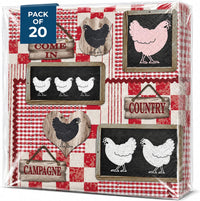 Easter Napkins Paper Disposable Decorative Decoupage Country Chicken 13 in