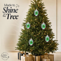 Faberge Egg Hand Blown Glass Christmas Ornaments Balls Silver 5 in - image 2