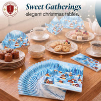 Christmas Napkins Paper Disposable Decorative Decoupage Snowy Village 13 in - image 9