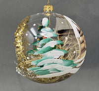 Christmas Ornament, Nativity Scene, Glass Ball 5-inch (Cottage Gold Sparkle, 120mm) - image 3