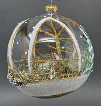 Christmas Ornament, Nativity Scene, Glass Ball 6-inch (Cathedral Window Gold, 150mm) - image 4