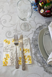 Easter Napkins Paper Disposable Decorative Decoupage Catkins and Forsythia - image 3