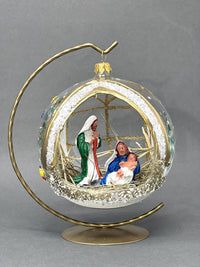 Christmas Ornament, Nativity Scene, Glass Ball 5-inch (Cathedral Window Gold, 120mm) - image 4
