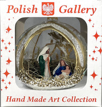 Christmas Ornament, Nativity Scene, Glass Ball 5-inch (Cottage Gold, 120mm) - image 6