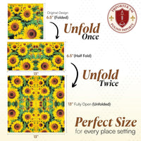 Field of Sunflowers Designer Paper Napkins Fun Napkins for Kids Lunch 13 in - image 2