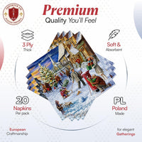 Christmas Napkins Paper Disposable Decorative Decoupage Postmail 13 in - image 3