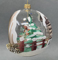 Christmas Ornament, Nativity Scene, Glass Ball 5-inch (Cottage Gold/Brown, 120mm) - image 4