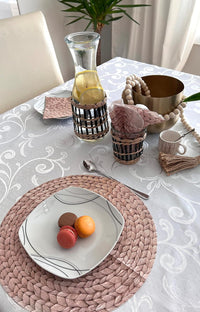AM Décor - 12ct Soft 3-Ply Paper Luncheon Napkins Wicker Design- Round 12.6 Inch (Unfolded - image 5