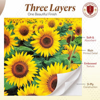 Field of Sunflowers Designer Paper Napkins Fun Napkins for Kids Lunch 13 in - image 5