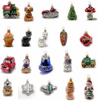 Mini Glass Christmas Ornament Mouth Blown Glass Handcrafted Ornaments Mix of 10 Random Min