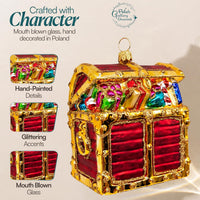 Chest Glass Christmas Ornaments Balls Hand Blown Treasure 3.75 in - image 4