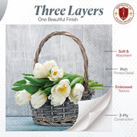 Floral Napkins Paper Disposable Decorative Decoupage Tulips in the Basket - image 5