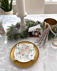 Christmas Napkins Paper Disposable Decorative Decoupage Angels in Silver - image 6