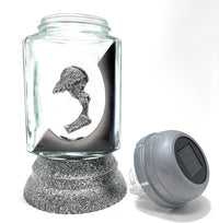 Rainbow Glass Cemetery Memorial Candle with 3D Portrait of Praying Jesus | Grave Light Rem - image 4