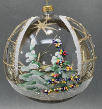 Christmas Ornament, Nativity Scene, Glass Ball 6-inch (Cathedral Window Gold, 150mm) - image 5