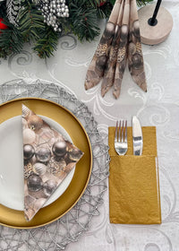 Christmas Napkins Paper Disposable Decorative Decoupage Gold Napkin Pouches - image 4