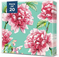 Floral Napkins Paper Disposable Decorative Decoupage Pink Peonies 13 in