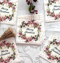 Christmas Napkins Paper Disposable Decorative Decoupage Berries Ring Merry - image 4