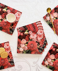 Easter Napkins Paper Disposable Decorative Decoupage Red Roses Dahlia 13 in - image 3