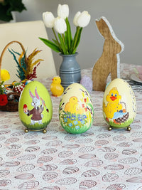 Colorful Hand Painted Easter Egg Cartoon Chickens Decor for Home and Table, Centerpiece (C - image 5