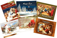Traditional Polish Language Christmas Greeting Cards with Glitter, Set of 6 (6.5 x 4.7, Ch