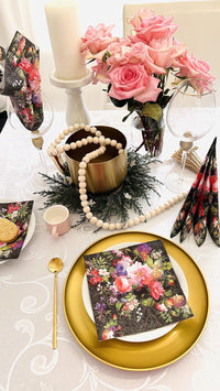Easter Napkins Paper Disposable Decorative Decoupage Roses on Velvet 13 in - image 4