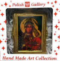 Christmas Ornament, Our Lady of Czestochowa - Saint Mary with Baby Jesus, Blown Glass Pict - image 5