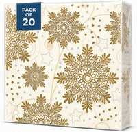 Christmas Napkins Paper Disposable Decorative Decoupage Gold 13 in