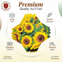 Field of Sunflowers Designer Paper Napkins Fun Napkins for Kids Lunch 13 in - image 3