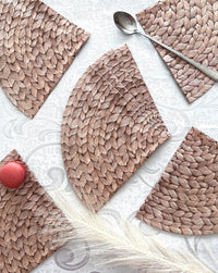 AM Décor - 12ct Soft 3-Ply Paper Luncheon Napkins Wicker Design- Round 12.6 Inch (Unfolded - image 2