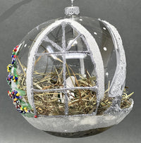 Christmas Ornament, Nativity Scene, Glass Ball 6-inch (Cathedral Window Silver, 150mm) - image 4