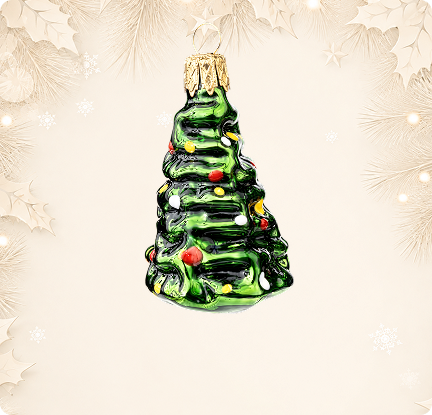 Mini green glass Christmas tree ornament